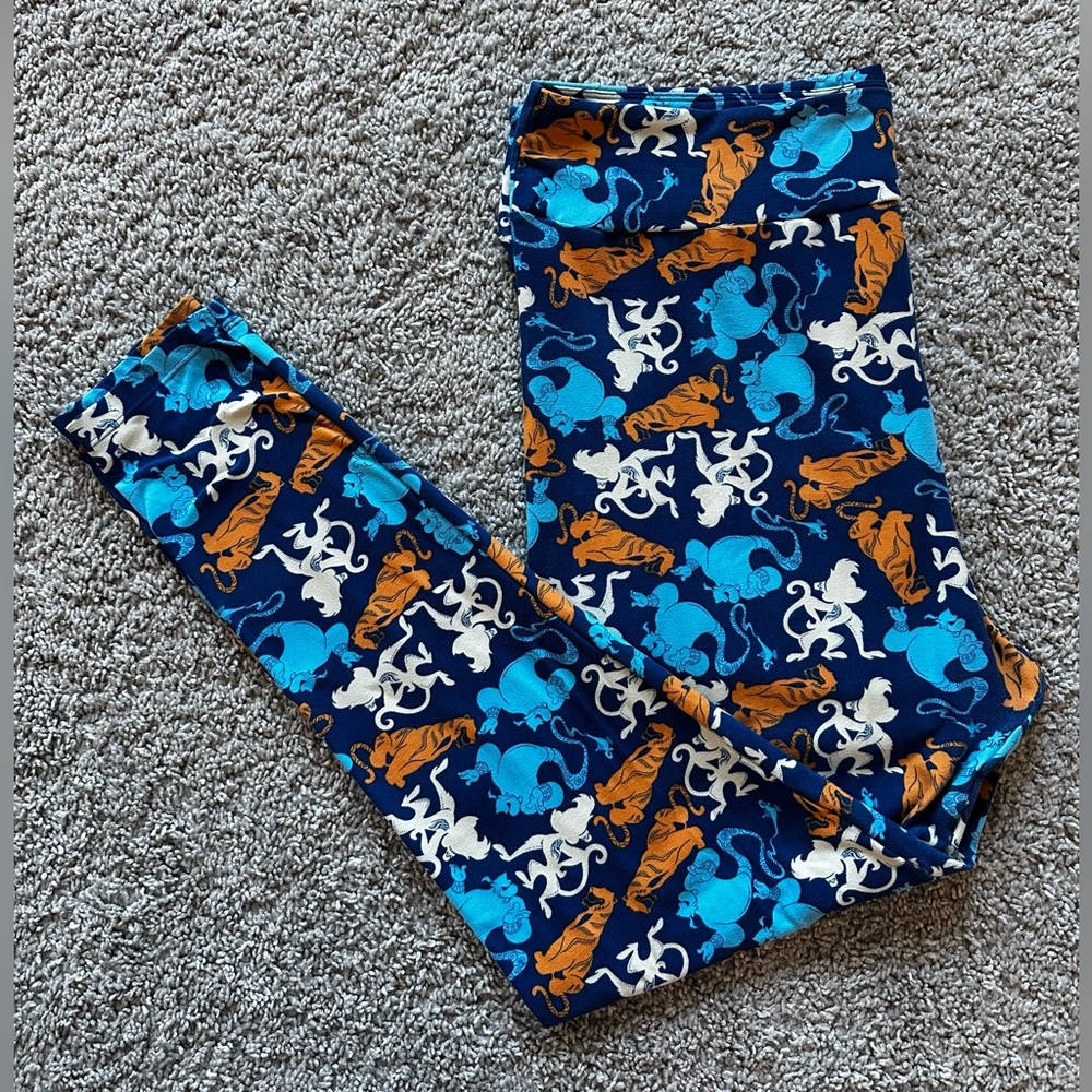 LULAROE Disney Aladdin TC2 (Tall Curvy 2) Sizes 20-26 Leggings Blue Soft Comfy